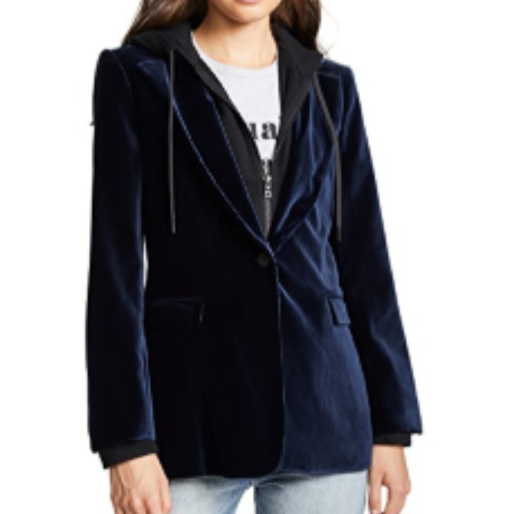 NWT Alice + Olivia Macey Fitted Blazer Hood Size L